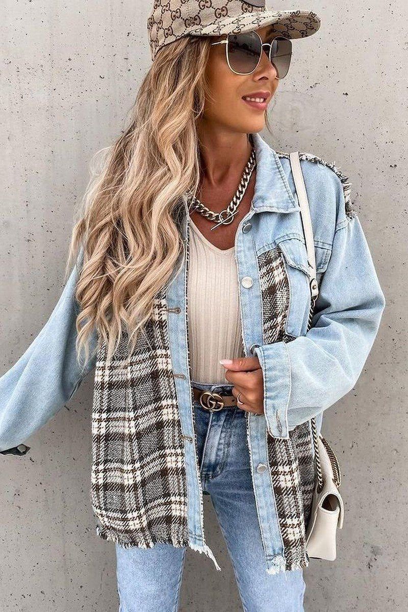 WOMEN DENIM PATCHWORK PLAID JACKET
100% POLYESTER
SIZE S(2)-M(2)-L(2)-XL(2)
MADE IN CHINA