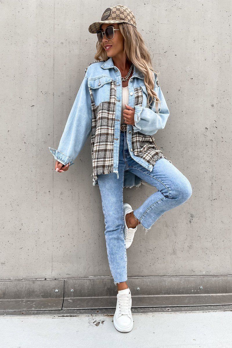 WOMEN DENIM PATCHWORK PLAID JACKET
100% POLYESTER
SIZE S(2)-M(2)-L(2)-XL(2)
MADE IN CHINA