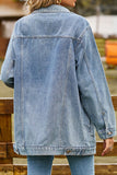 WOMEN OVERSIZED BUTTON UP DANDY DENIM JACKET