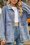 OVERSIZED BUTTON UP DENIM JACKET FOR WOMEN