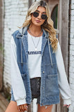 VINTAGE BIG SIDE POCKET COLLAR DENIM VEST - Doublju