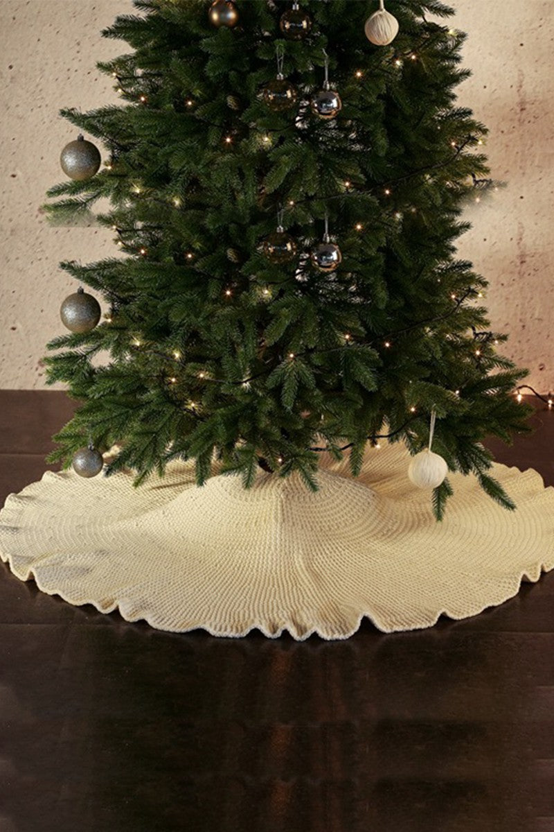 HAND WOVEN CHRISTMAS TREE SKIRT WITH