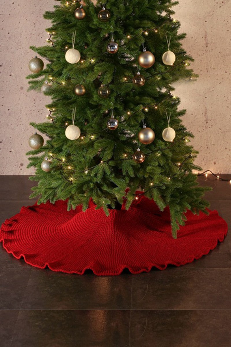 HAND WOVEN CHRISTMAS TREE SKIRT WITH