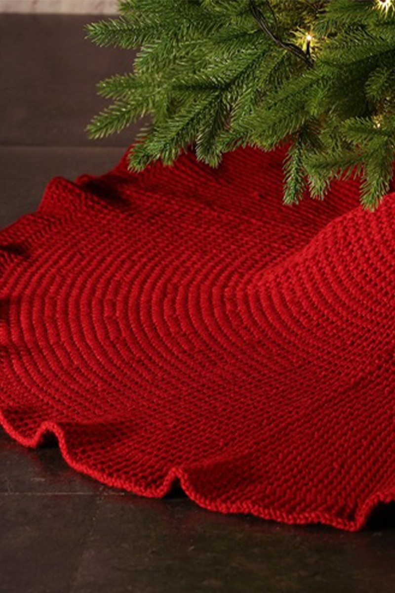 HAND WOVEN CHRISTMAS TREE SKIRT WITH