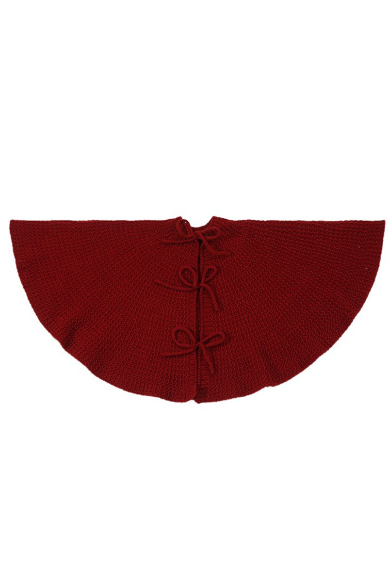 COARSE WOOL PLEATED WOVEN CHRISTMAS TREE SKIRT