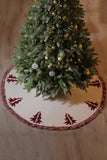 KNITTED CHRISTMAS CEDAR TWO-COLOR TREE SKIRT