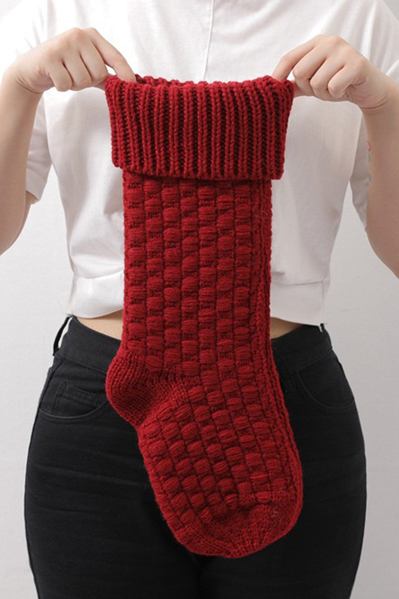 SOLID COLOR KNITTED CHRISTMAS STOCKINGS