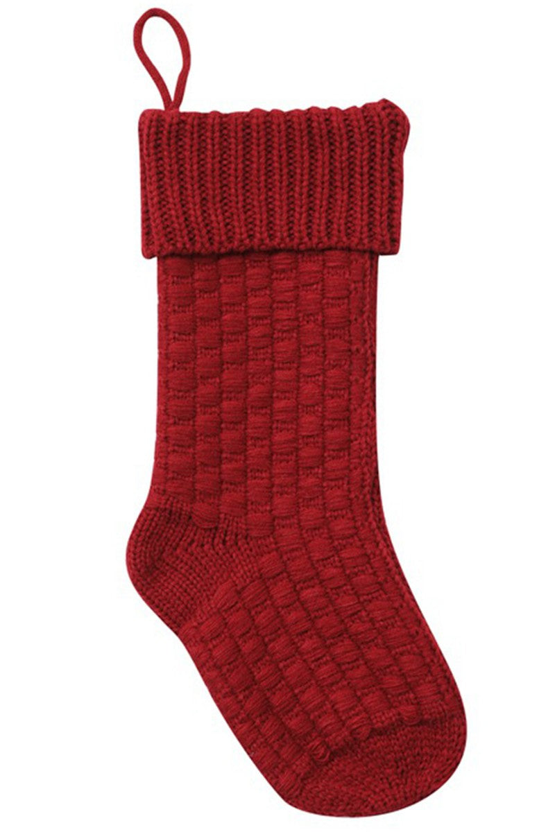 SOLID COLOR KNITTED CHRISTMAS STOCKINGS