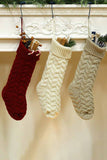 CHRISTMAS SOCKS WITH LETTERS AND SNOWFLAKES