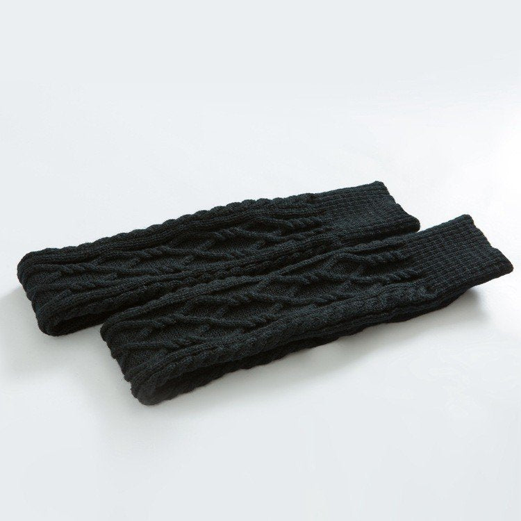 BASIC CABLE KNIT WINTER WARM KNEE HIGH SOCKS