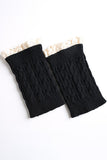 SHORT KNITTED LACE LEG WARMERS