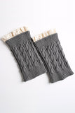 SHORT KNITTED LACE LEG WARMERS