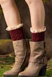 SHORT KNITTED LACE LEG WARMERS