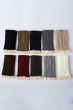 SHORT KNITTED LACE LEG WARMERS