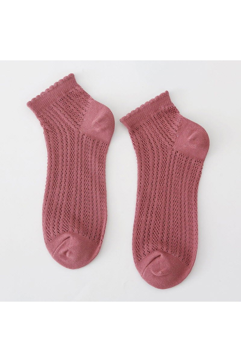 SOLID COLOR MESH BREATHABLE SOCKS