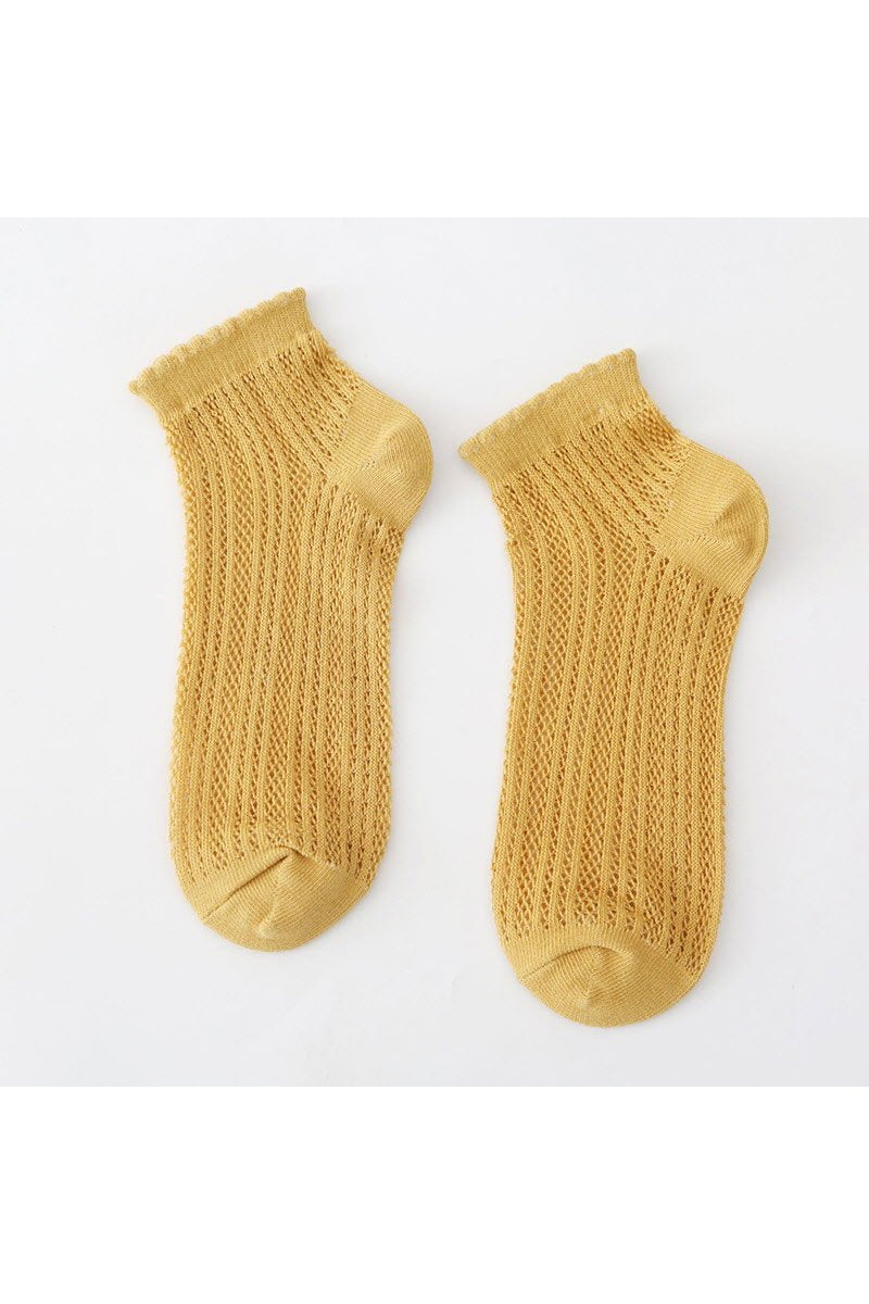 SOLID COLOR MESH BREATHABLE SOCKS