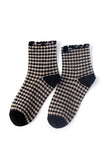 WOMEN’S FRILL CHECK PLAID PATTERN ANKLE SOCKS