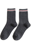 STRIPE ANKLE TWISTED BASIC SOCKS