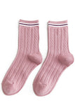 STRIPE ANKLE TWISTED BASIC SOCKS