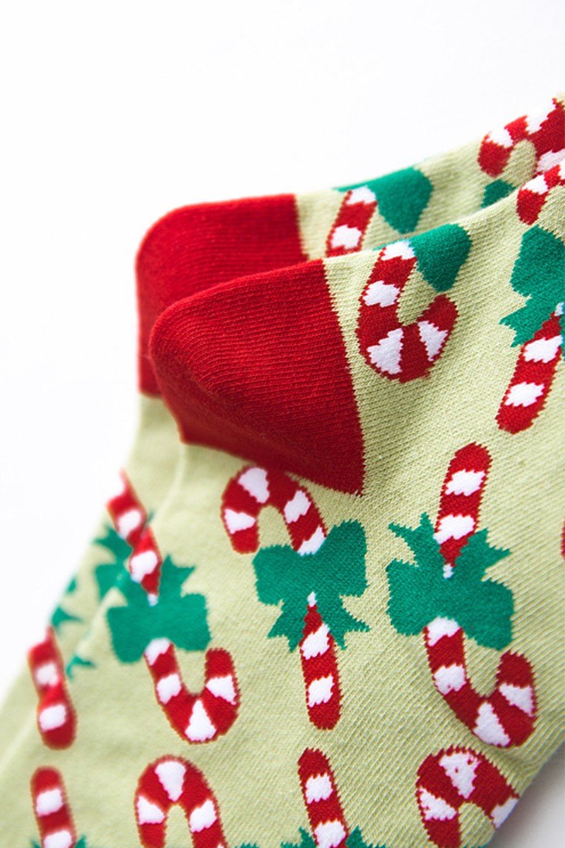 CHRISTMAS PRINTING ANKLE CREW SOCKS