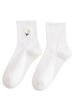 FLOWER EMBROIDERY TRENDY SOCKS