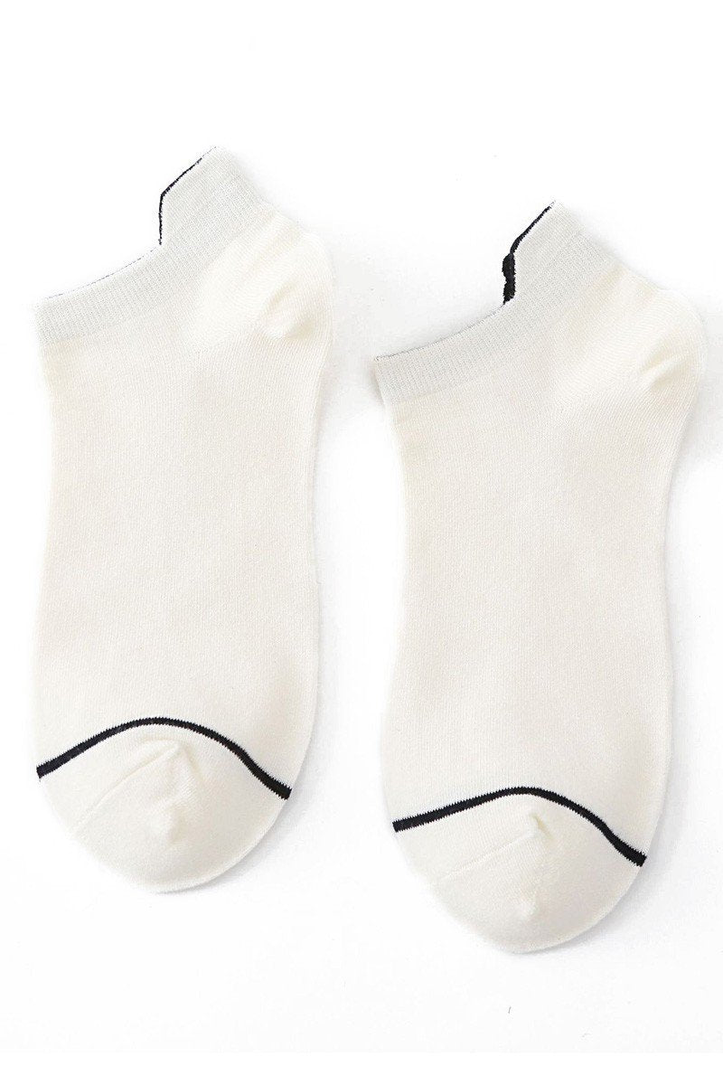 WOMENS TOE LINED LOW CUT DAILY COLORED ANKLE SOCKS