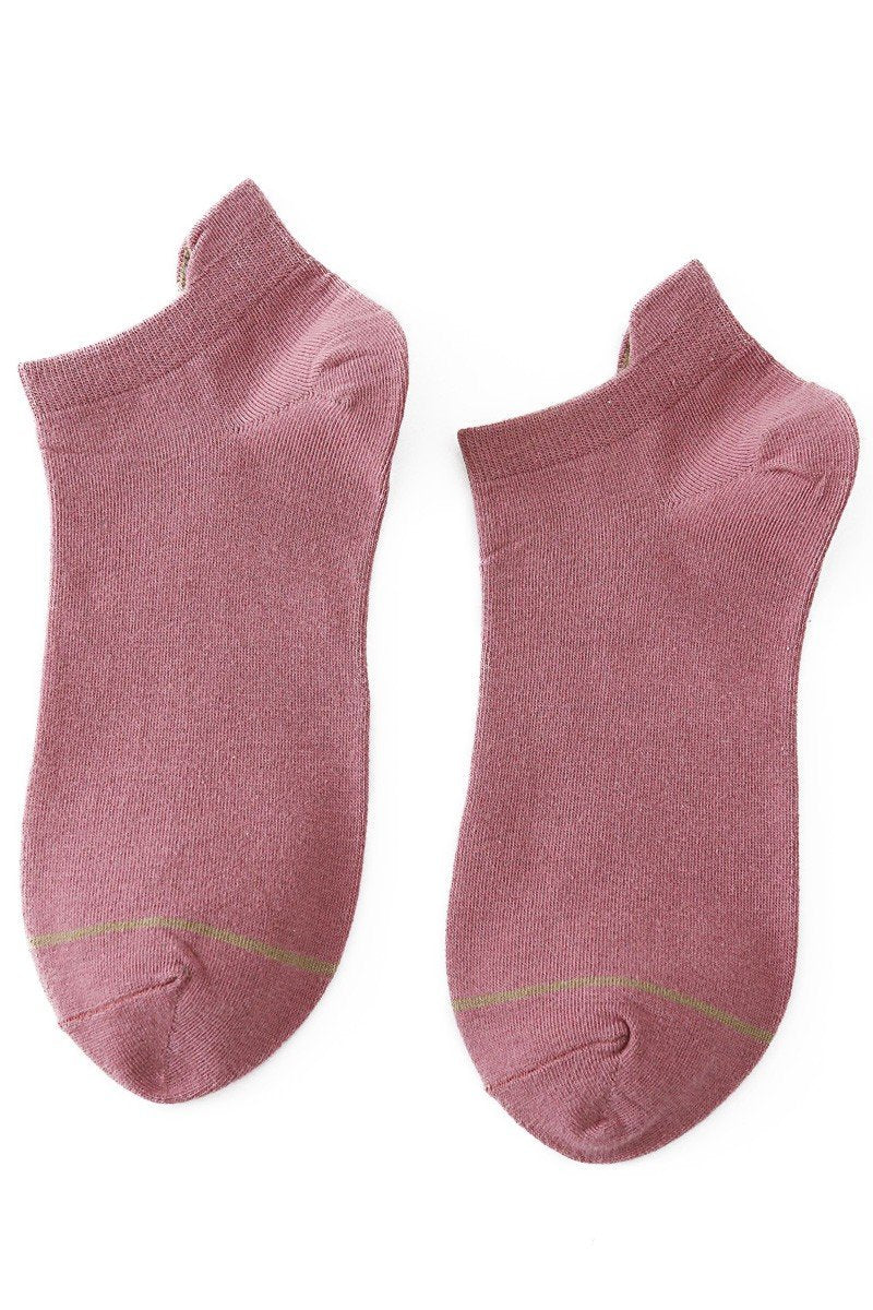 WOMENS TOE LINED LOW CUT DAILY COLORED ANKLE SOCKS
