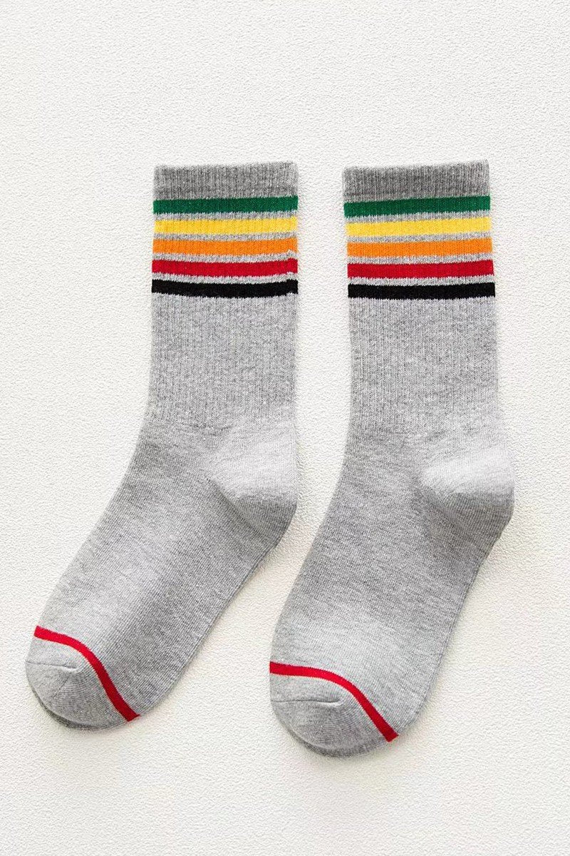 RAINBOW LINED ANKLE CREW SOCKS