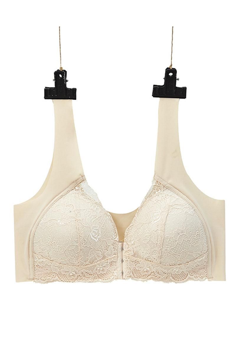 LACED FRONT CLIP WOMEN BRALETTE - Doublju