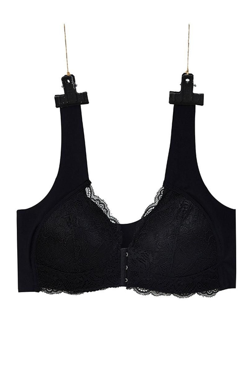 LACED FRONT CLIP WOMEN BRALETTE - Doublju