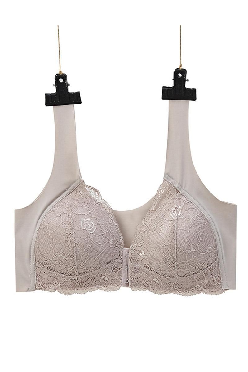 LACED FRONT CLIP WOMEN BRALETTE - Doublju