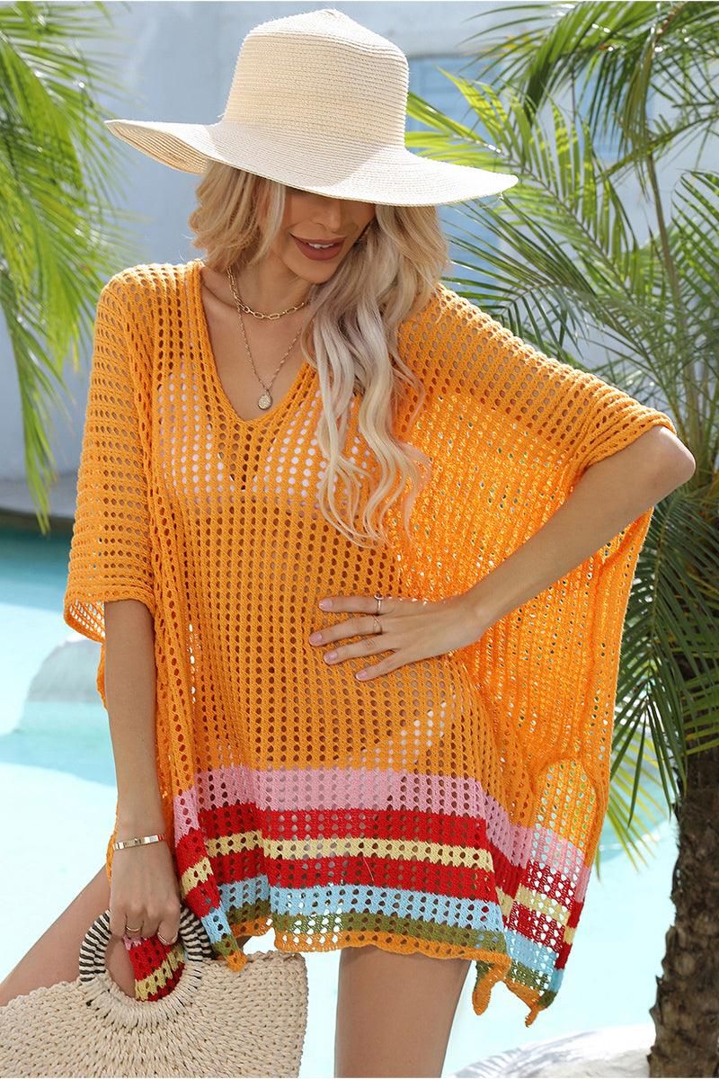 HOLLOW KNITTED SWIM POOL COVER UP - Doublju