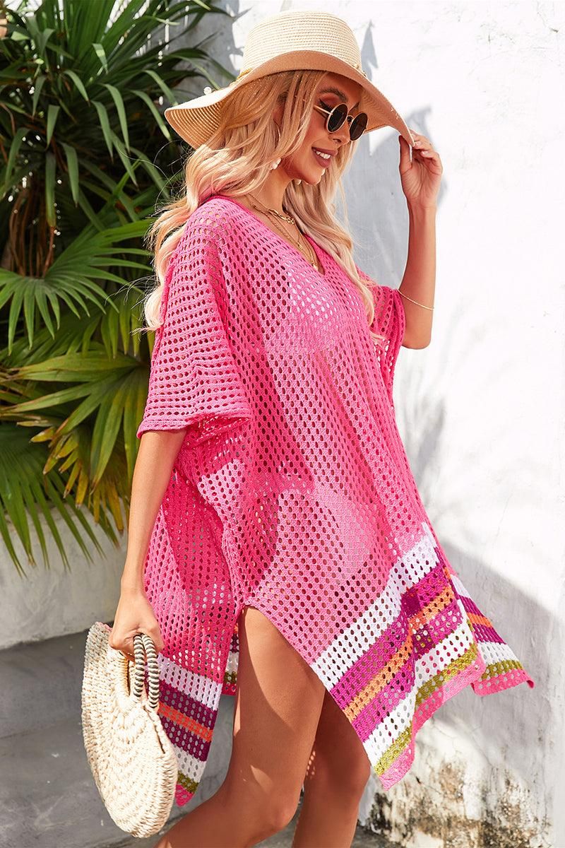 HOLLOW KNITTED SWIM POOL COVER UP - Doublju