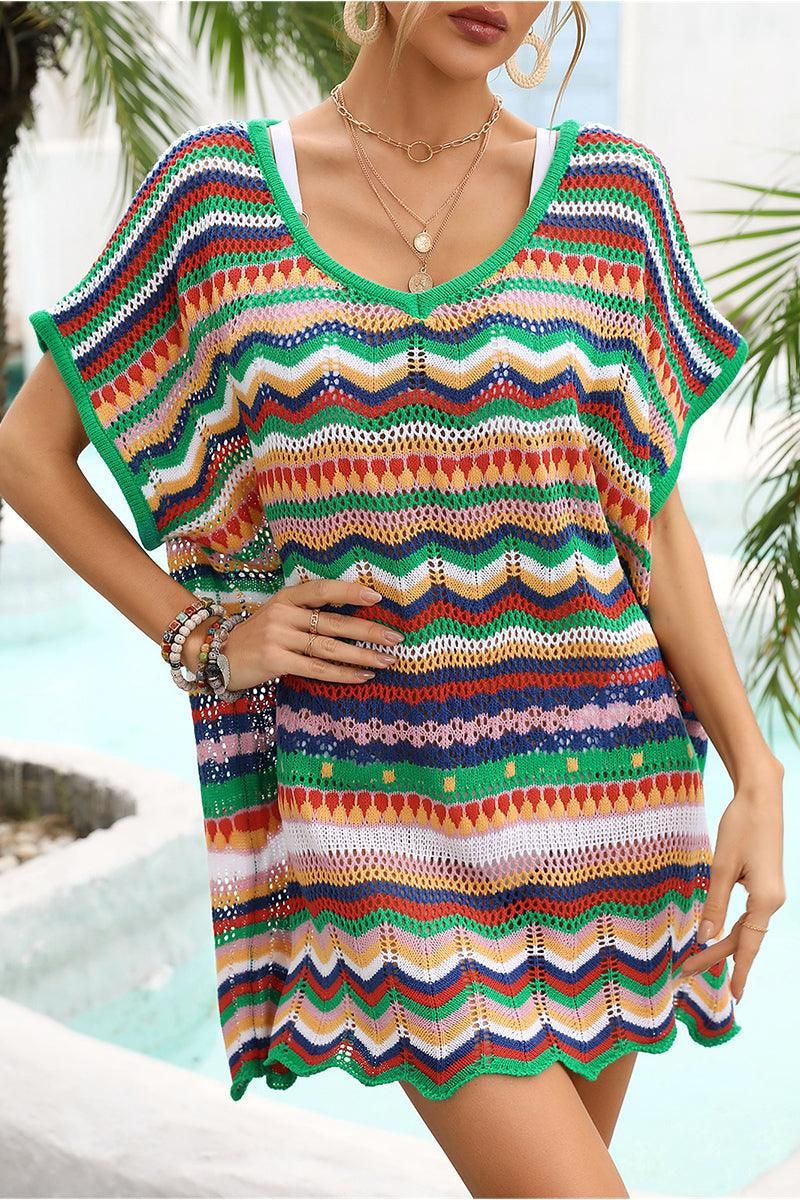 MULTI PATTERNED BEACH SWIMWEAR COVER UP - Doublju