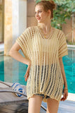 HOLLOW KNITTED BEACH WEAR SWIM COVER UP - Doublju