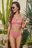 MULTI PATTERNED STRAP BACK TWO PIECE SWIMSUIT - Doublju