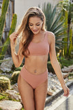 SIMPLE TWO PIECE BIKINI SWIMSUIT - Doublju