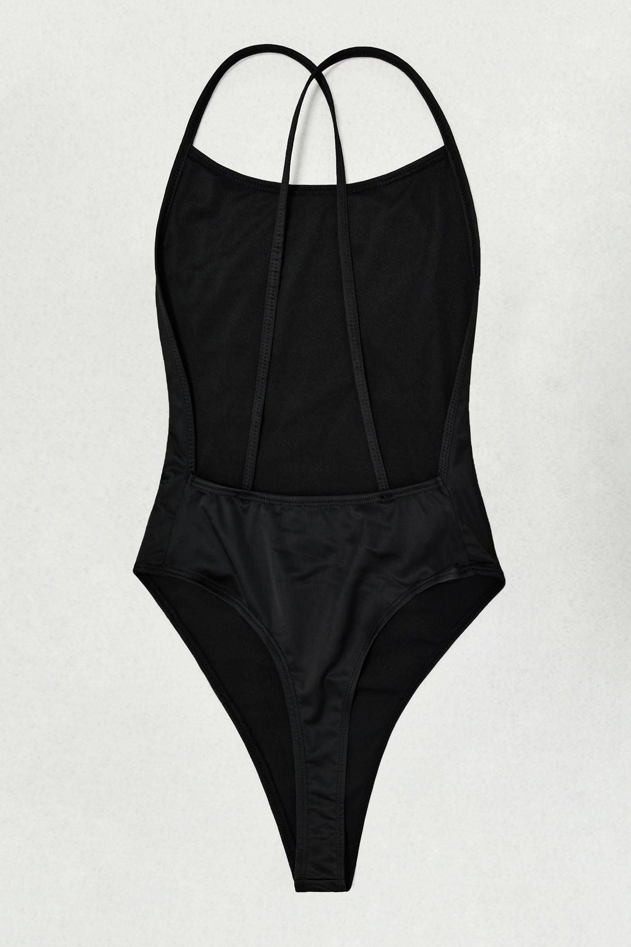 STRAP BACK ONE PIECE SWIMSUIT - Doublju