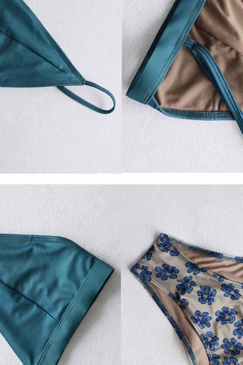 FLORAL PANTS SIMPLE BIKINI SWIM WEAR - Doublju