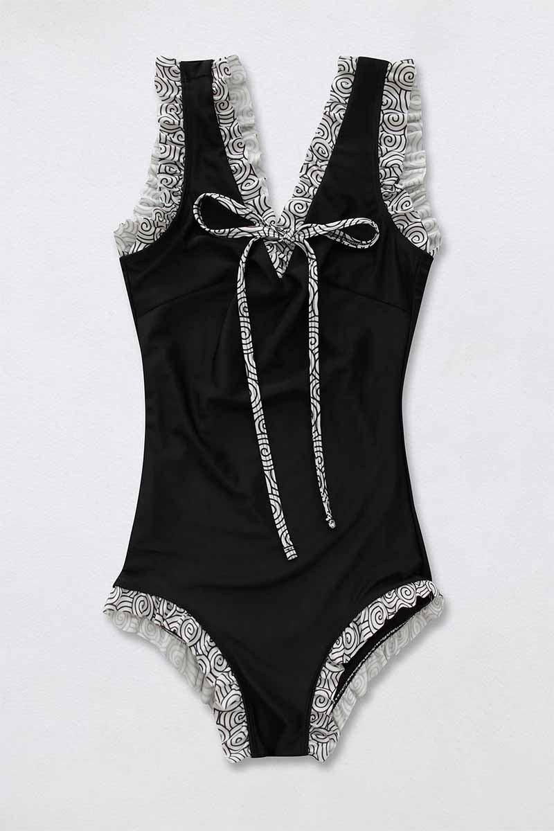 LACE POINT FULL BODY SWIMSUIT - Doublju