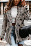 PLAID PATTERN OFFICE WORK BUTTONED BLAZER JACKET