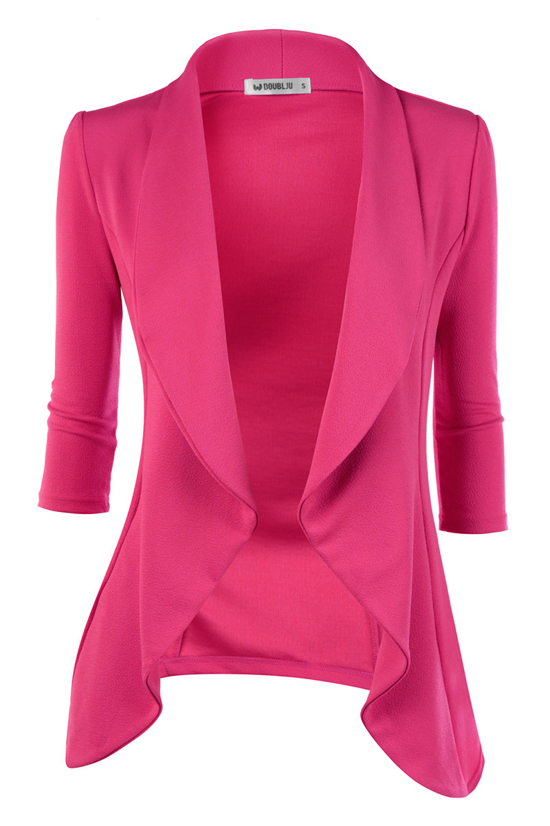 Womens Lightweight Thin 3/4 Sleeve Open Front Blazer Jacket With Plus Size