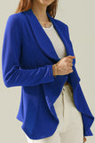 Classic Draped Open Front Blazer Jacket for Women with Plus Size