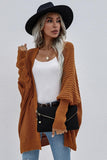 WOMEN’S KIMONO BATWING CABLE KNITTED CARDIGAN - Doublju