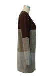 LONG SLEEVE COLOR BLOCK CARDIGAN COAT - Doublju