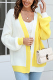 WOMEN COLORED OPEN FRONT KNIT CARDIGAN