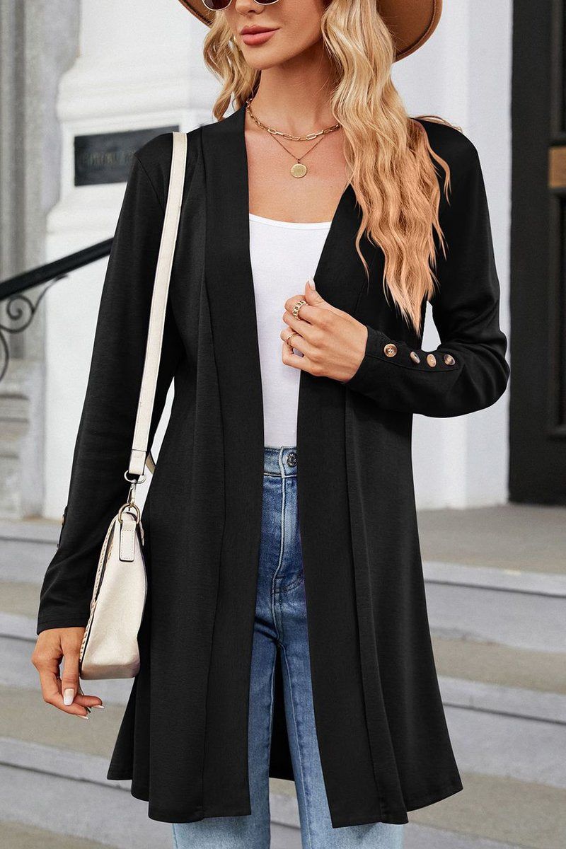 WOMEN SLIM FIT OPEN FRONT CARDIGAN