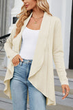 WOMEN TWIST CABLE KNIT OPEN FRONT FALL CARDIGAN