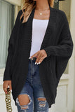 WOMEN CHUNKY KNITTED SOLID FALL WINTER CARDIGAN