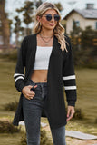 WOMEN LIGHTWEIGHT STRIPE SLEEVE CARDIGAN